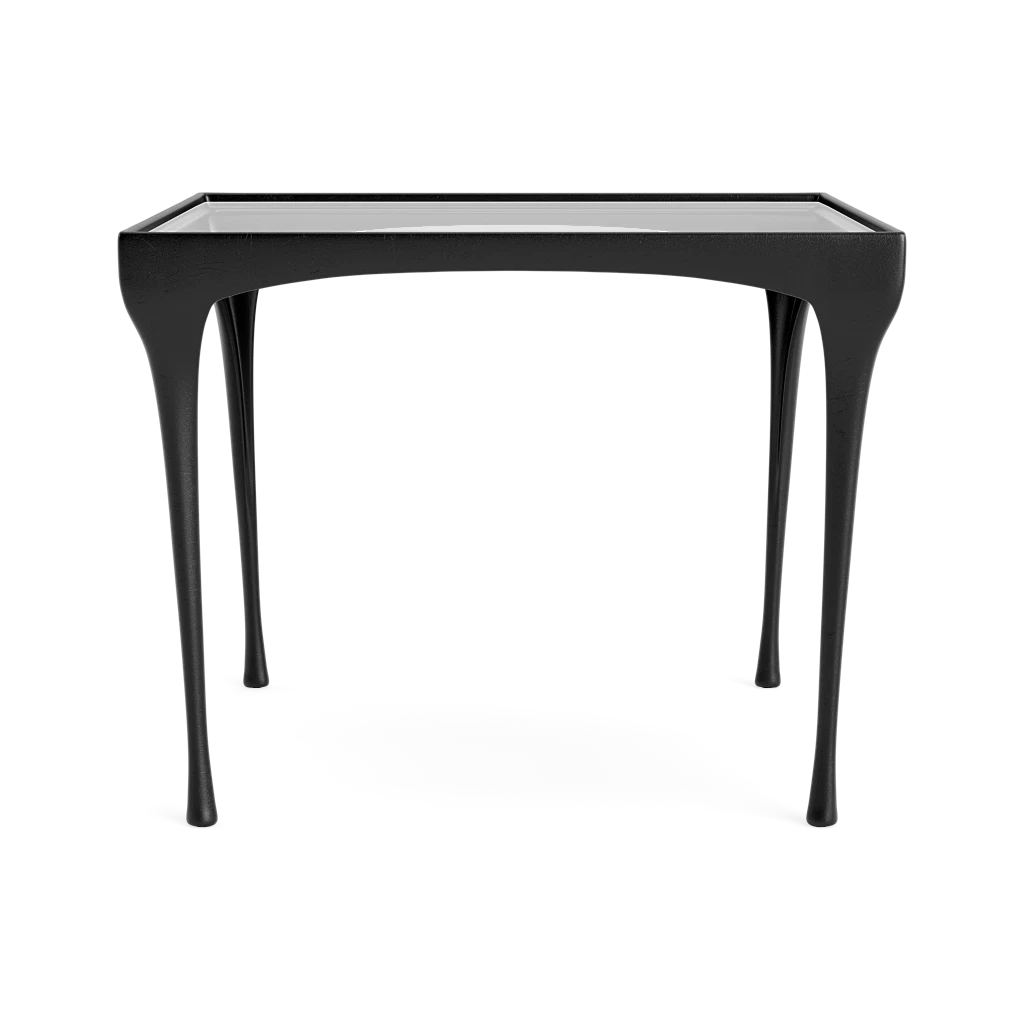 Classic Clear-Top Cast Aluminum Side Table