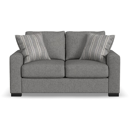 Contemporary Loveseat with Track Arms