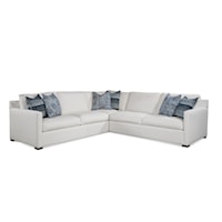 Transitional 3-Piece Sectional with Throw Pillows