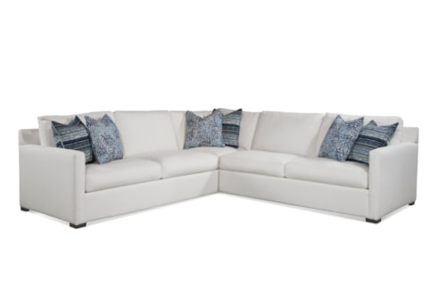 Transitional 3-Piece Sectional with Throw Pillows