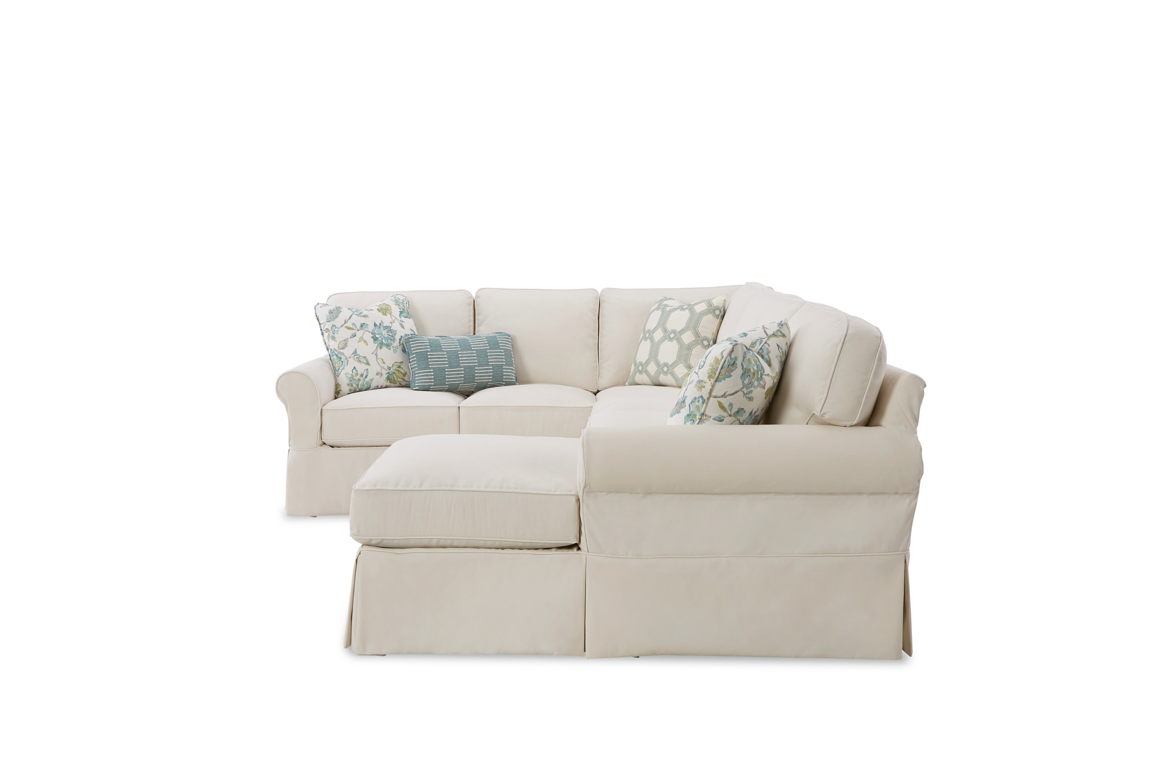 3-Pc Slipcover Sectional Sofa w/ RAF Chaise