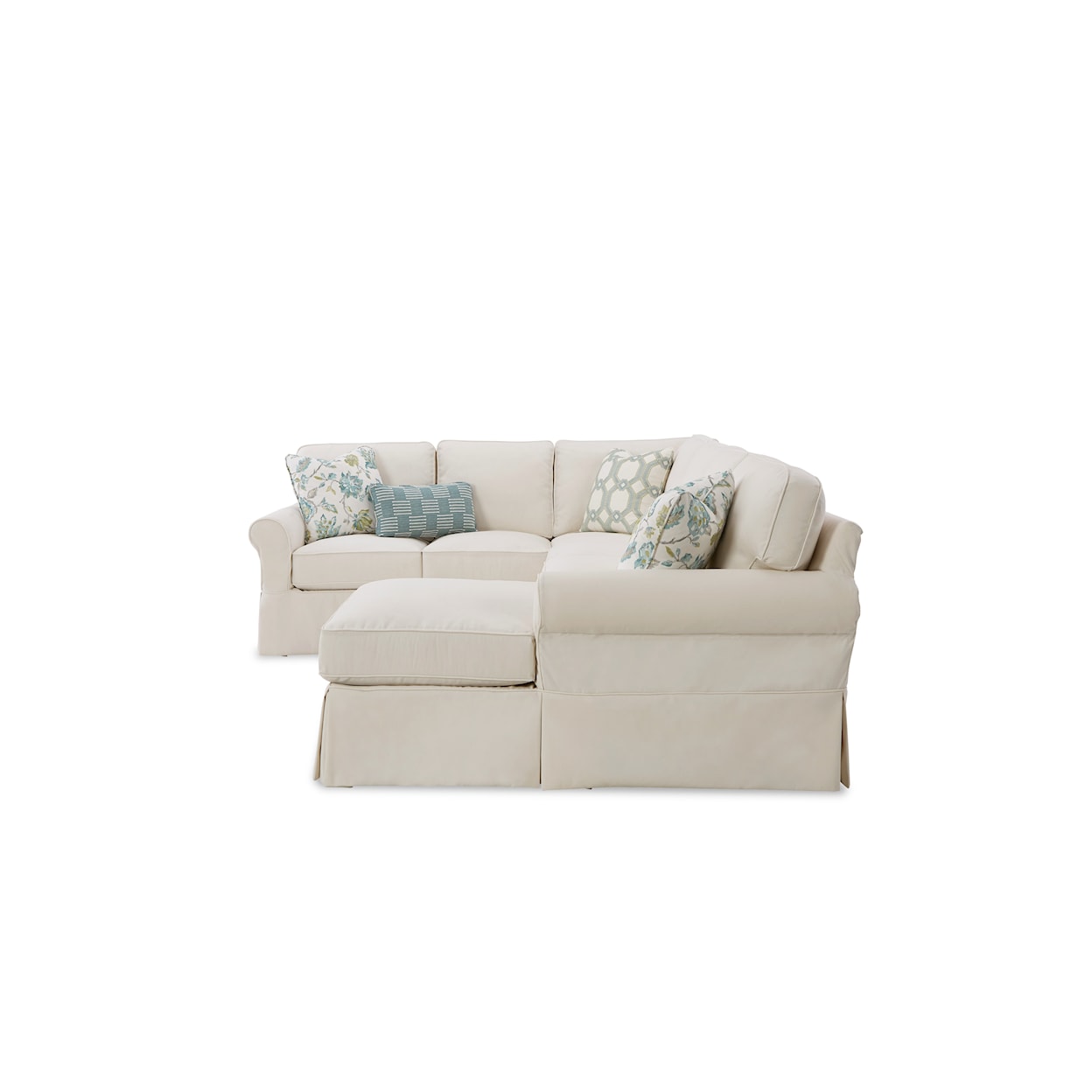 Craftmaster Alyssa 3-Pc Slipcover Sectional Sofa w/ RAF Chaise