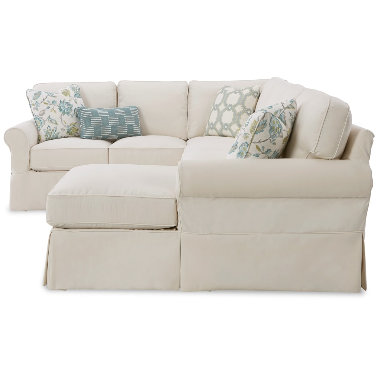 Hickorycraft 917450BD 3-Pc Slipcover Sectional Sofa w/ RAF Chaise