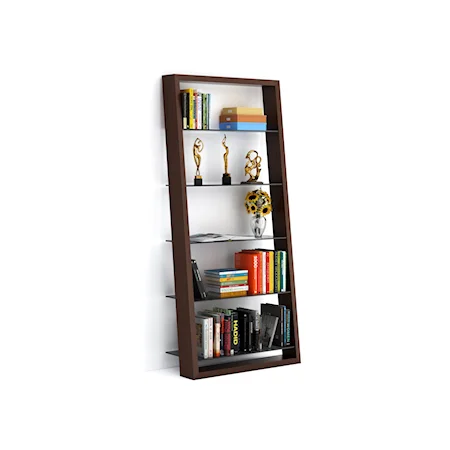Contemporary Leaning Shelf wit Glass Shelves