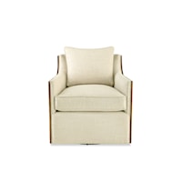 Transitional Swivel Chair with Throw Pillow
