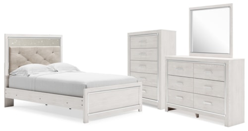 Full Panel Bed, Dresser, Mirror And Chest