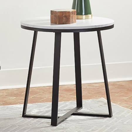 Hugo Faux Marble End Table and