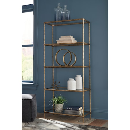 Antique Brass Finish Bookcase