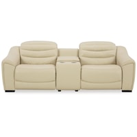 Contemporary 3-Piece Power Reclining Loveseat with Console