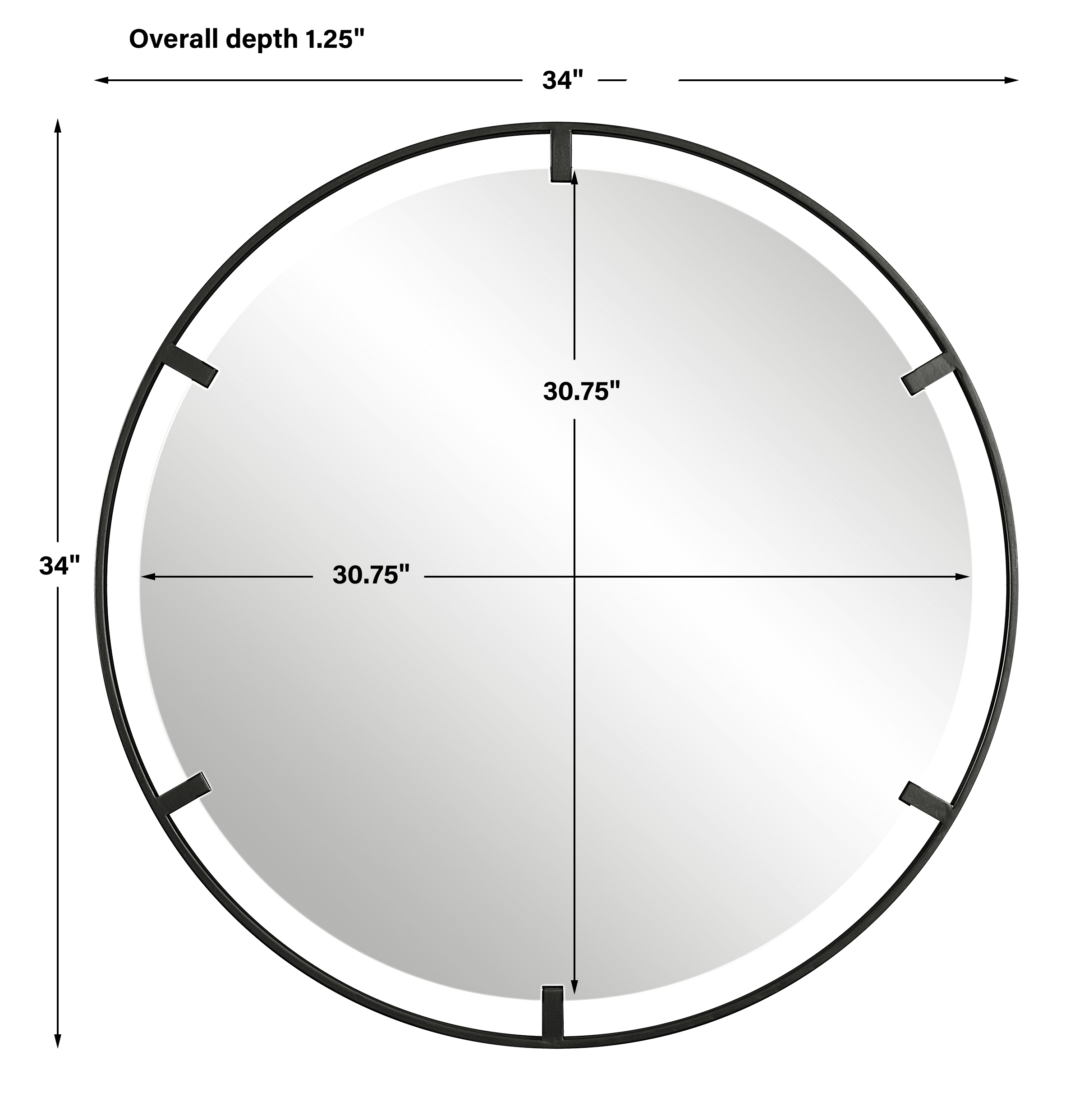 Uttermost Cashel Cashel Round Iron Mirror