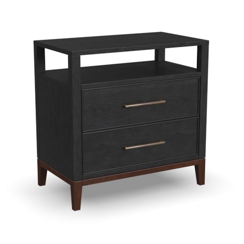 Contemporary 2-Drawer Nightstand with USB Ports
