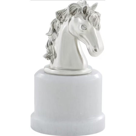Nickel Plated Horse Head Statue
