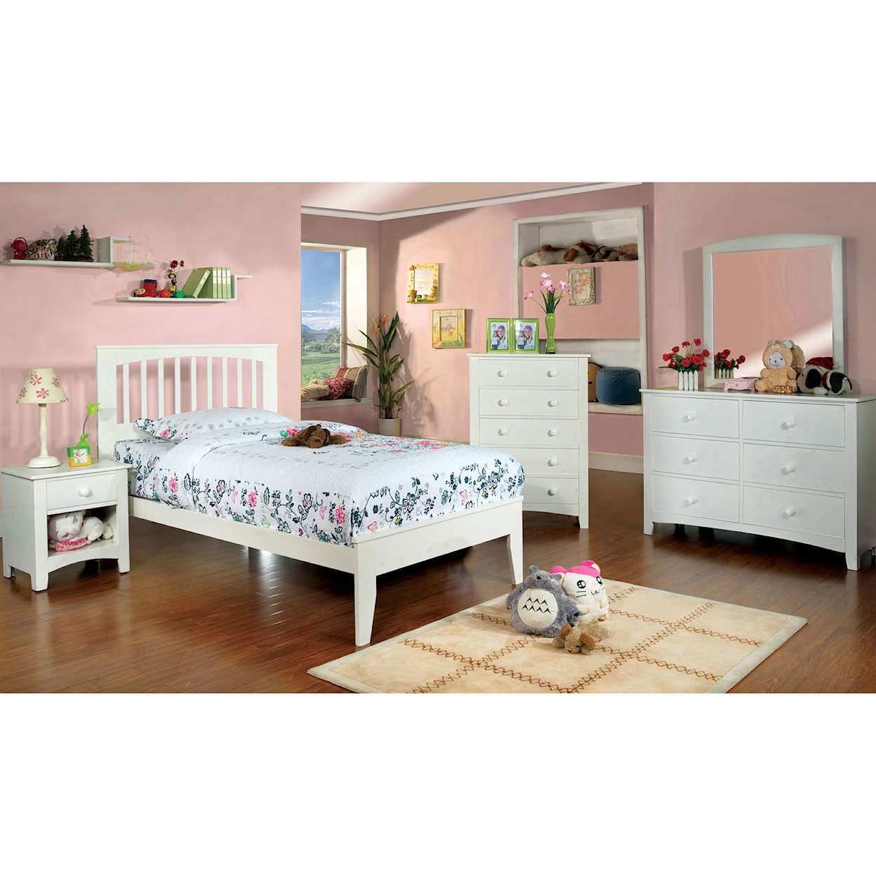 Furniture of America Pine Brook 4-Piece Full Bedroom Set