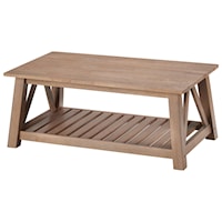 Transitional Coffee Table with Slatted Shelf