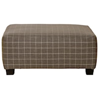 Contemporary Cocktail Ottoman with Block Feet