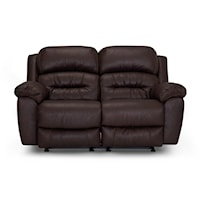 Casual Rocking Reclining Loveseat with Pillow Armrests