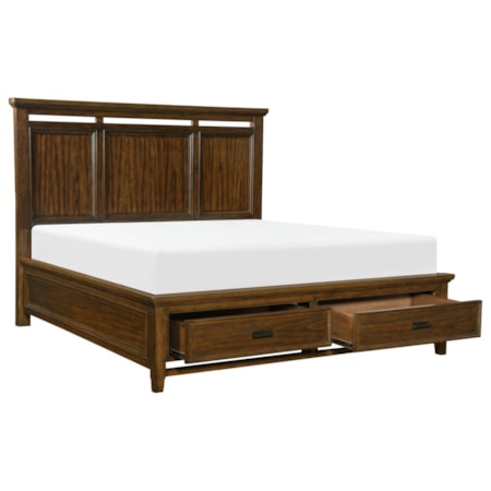 Cal King Platform Bed with Footboard Storage