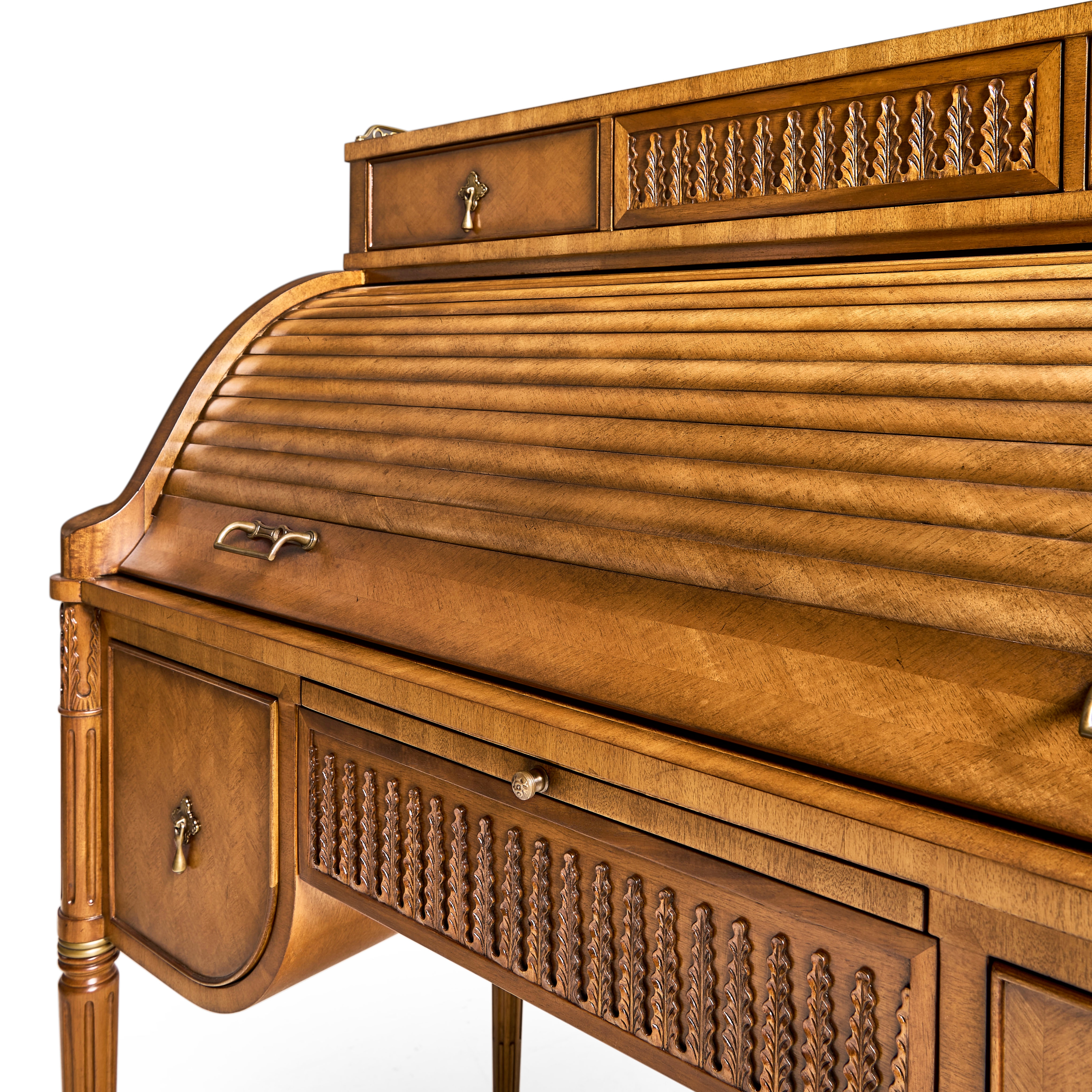 Jonathan Charles JC Traditional Satinwood Roll Top Desk