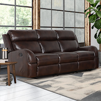 Casual Dual Power Reclining Leather Sofa