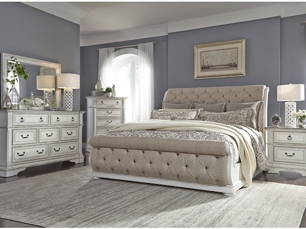 5-Piece Upholstered Queen Sleigh Bedroom Set