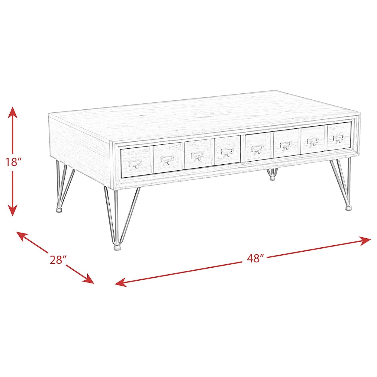 Elements International Boone Coffee Table