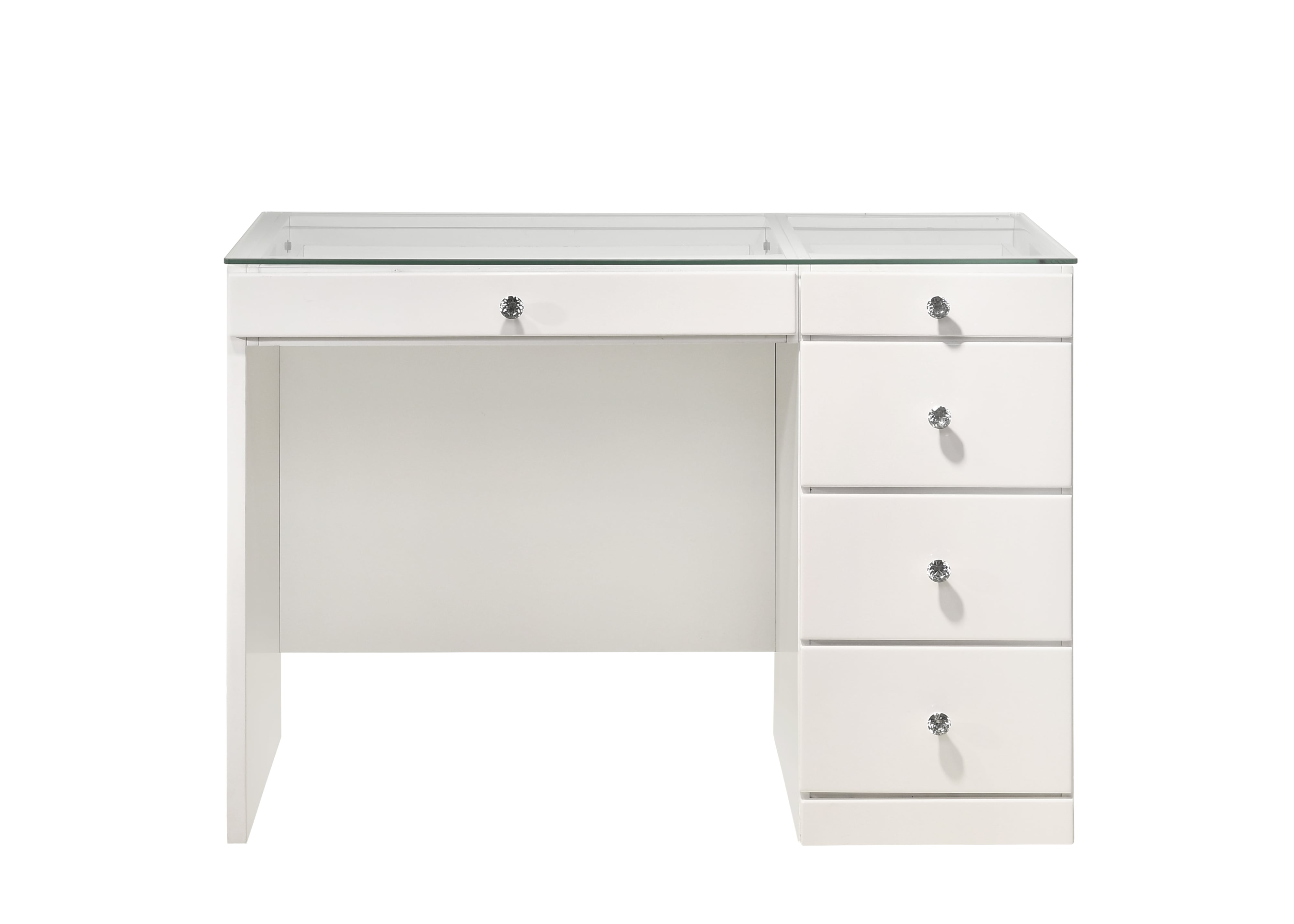 Crown Mark Morgan Vanity Desk and Stool Set - White