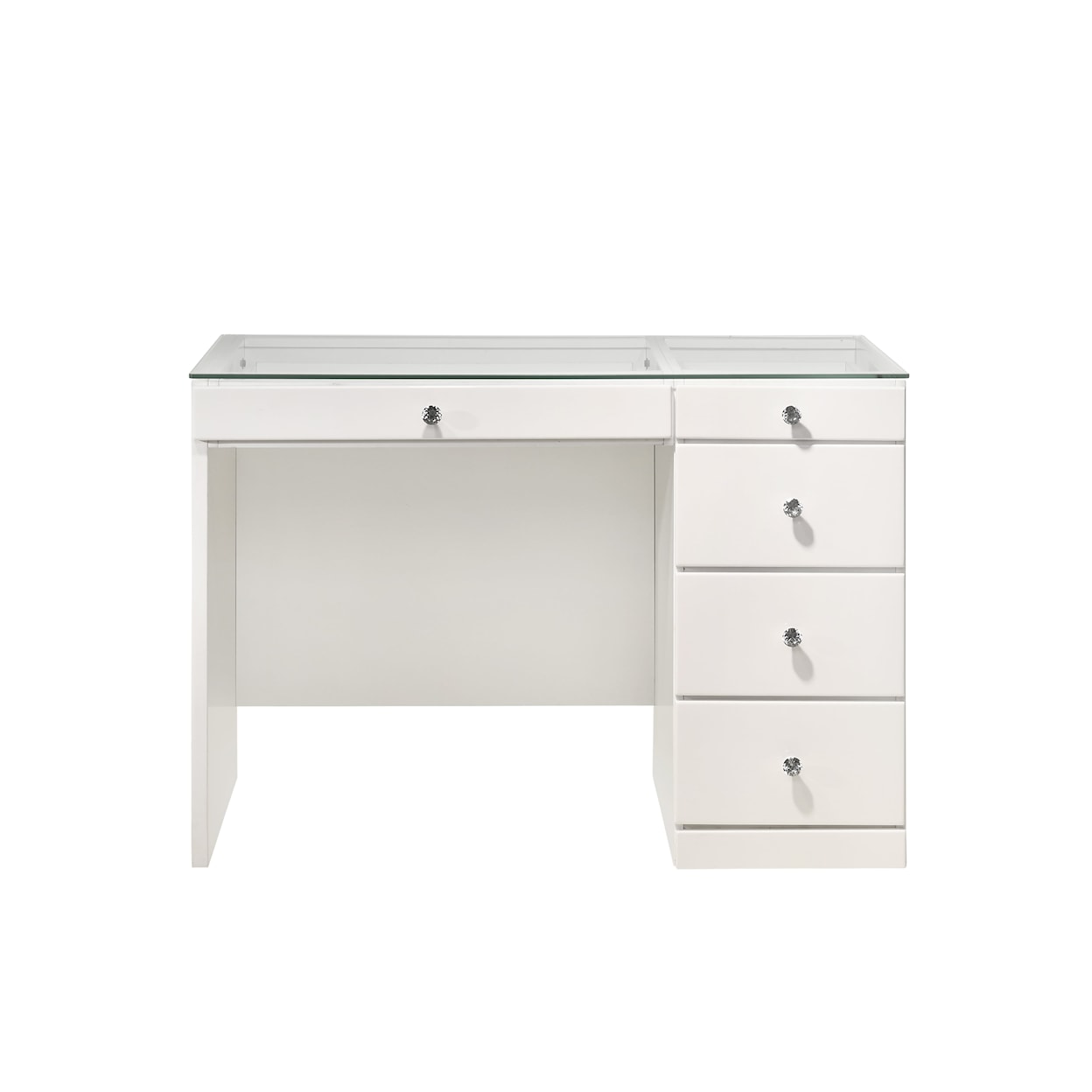 Crown Mark Morgan Vanity Desk and Stool Set - White