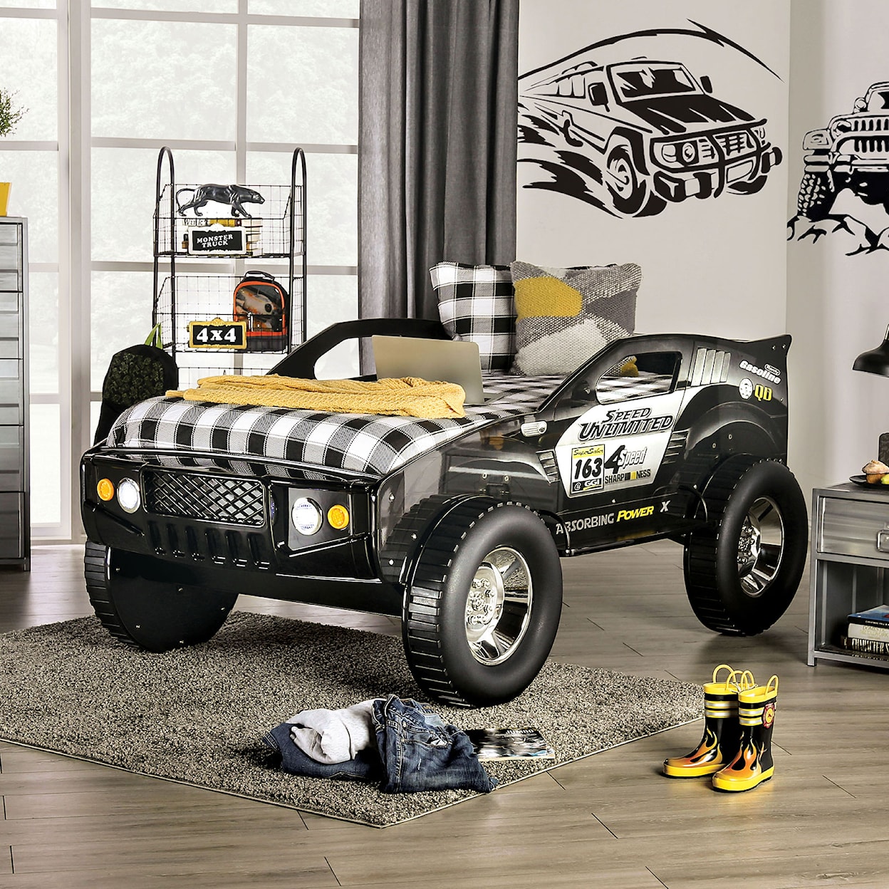 Furniture of America Speed Jump Black OFFROAD TWIN BED |