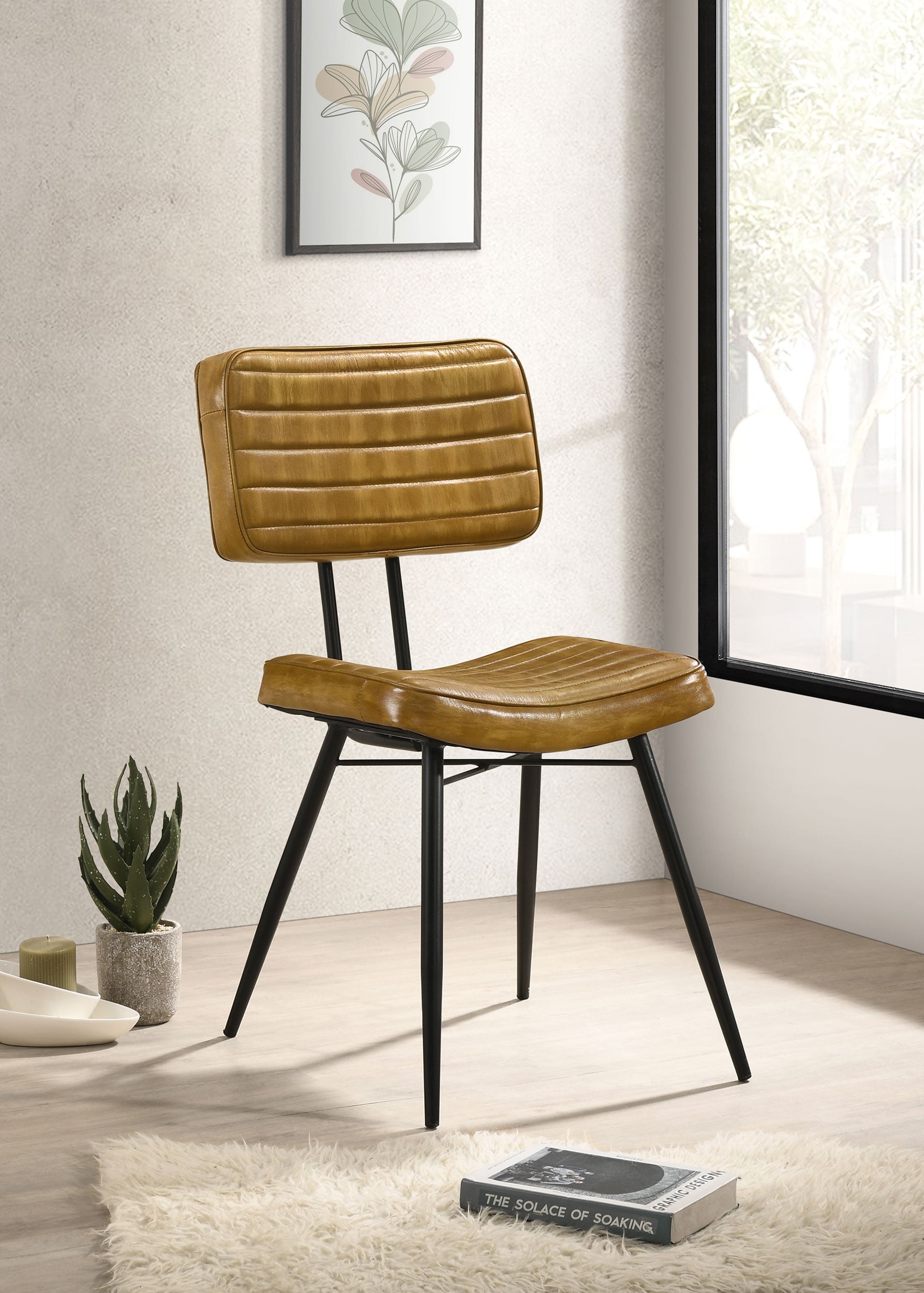 Misty Leather Dining Side Chair