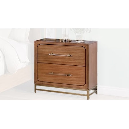 Contemporary 2-Drawer Nightstand with USB Port