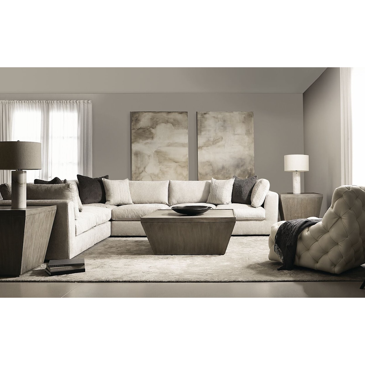 Bernhardt Plush Oasis Fabric Sectional