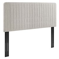 Channel Tufted Upholstered Fabric Twin Headboard