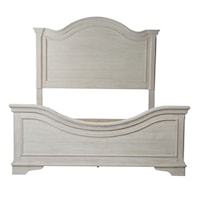 Transitional California King Panel Bed with Arched Panel Headboard