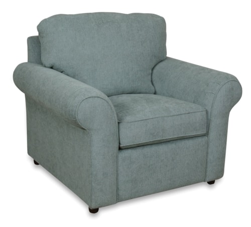 Casual Chair with Flared Rolled Arms