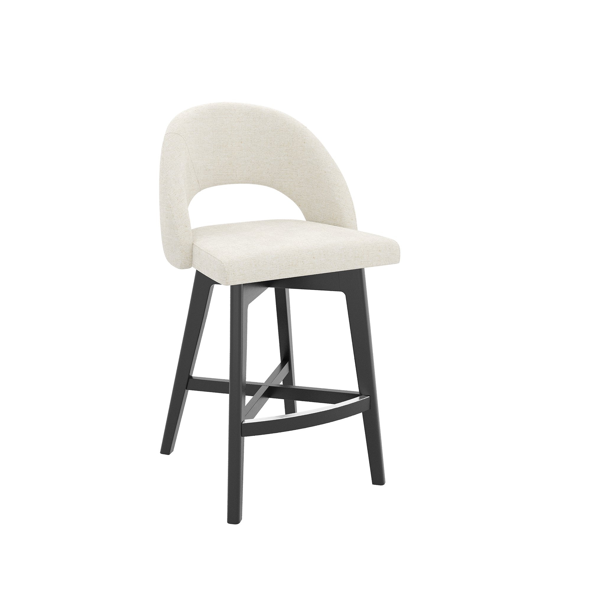 Upholstered Barrel-Back Counter Stool