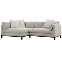 Contemporary 2-Piece Sectional Sofa with Bench Cushioning
