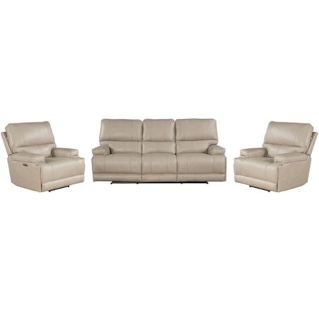 Power Reclining Sofa and Dual Recliners Set