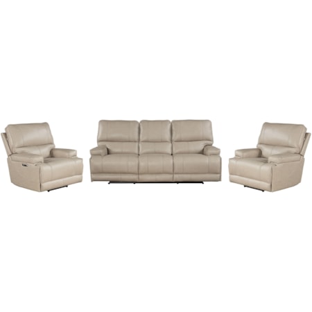 Power Reclining Sofa and Dual Recliners Set