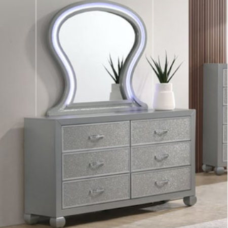 Dresser and Mirror Set