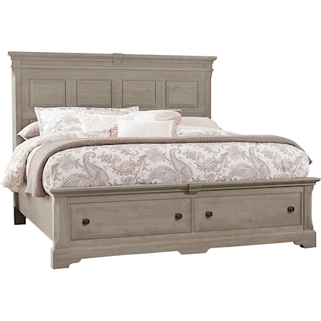 Queen Mansion Bed with Storage Footboard