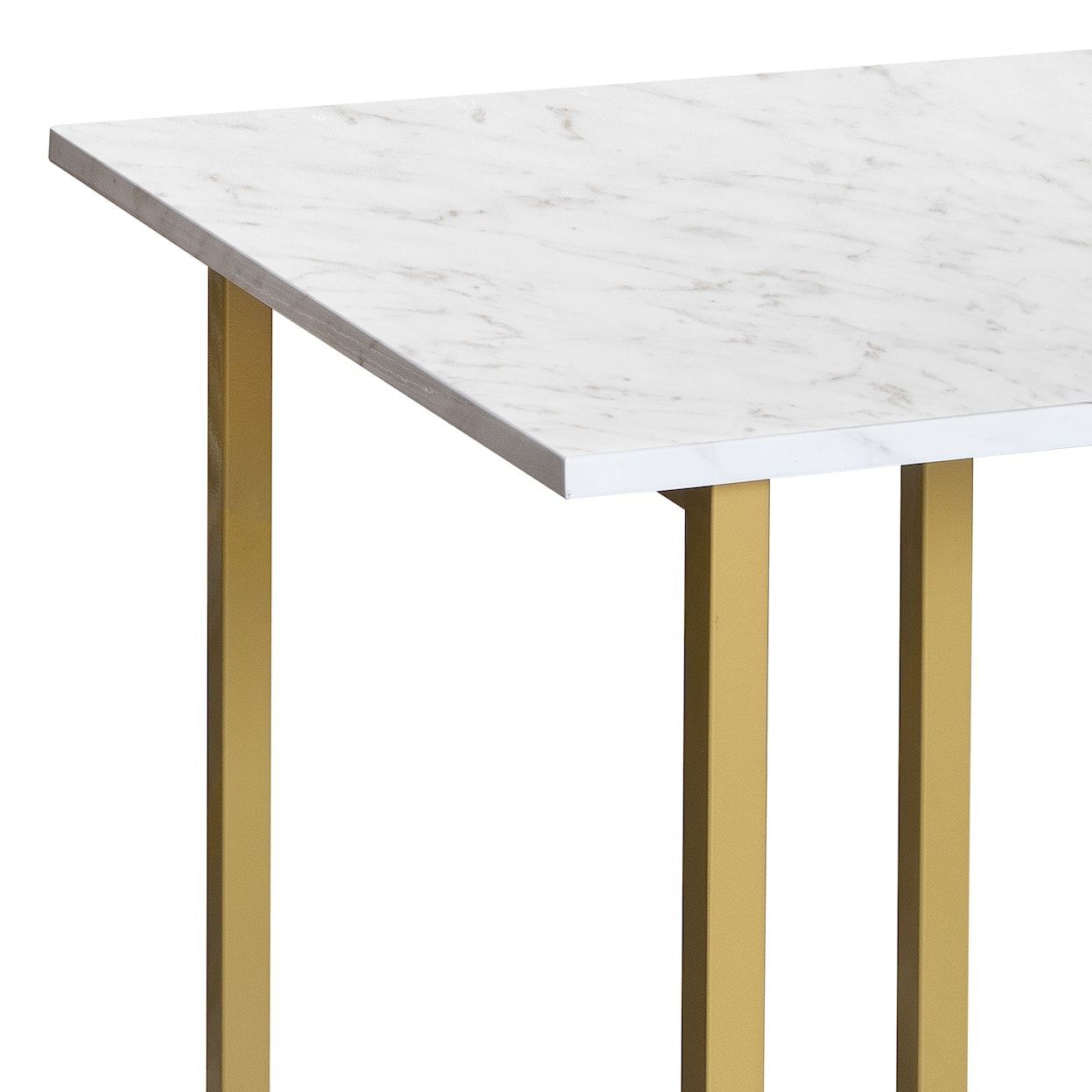Accentrics Home Accents Metal Frame Marble Top Desk in Gold