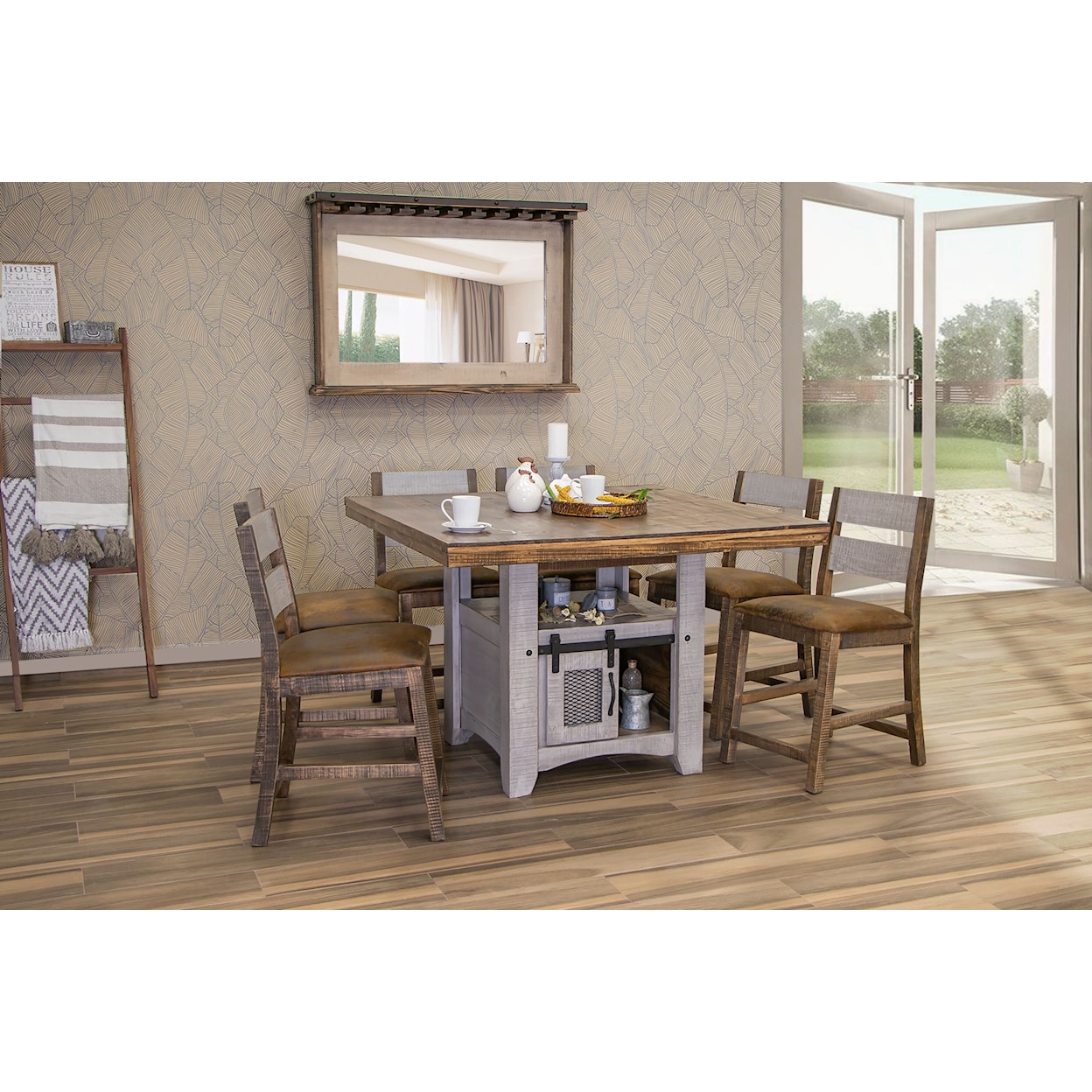 International Furniture Direct Pueblo Counter Height Dining Table