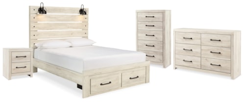 Queen Storage Bed, Dresser, Chest And Nightstand