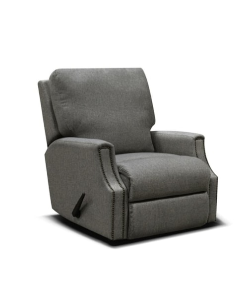 Casual Rocker Recliner with Nailhead Trim