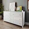 Jackpot Kids Storage Solutions Youth 6 Drawer Dresser in White