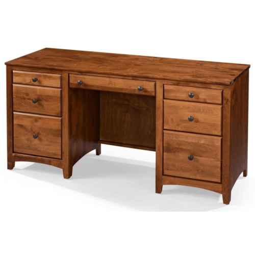6 Drawer Double Pedestal Desk