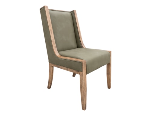 Modern Rustic Upholstered Dining Chair with High Back