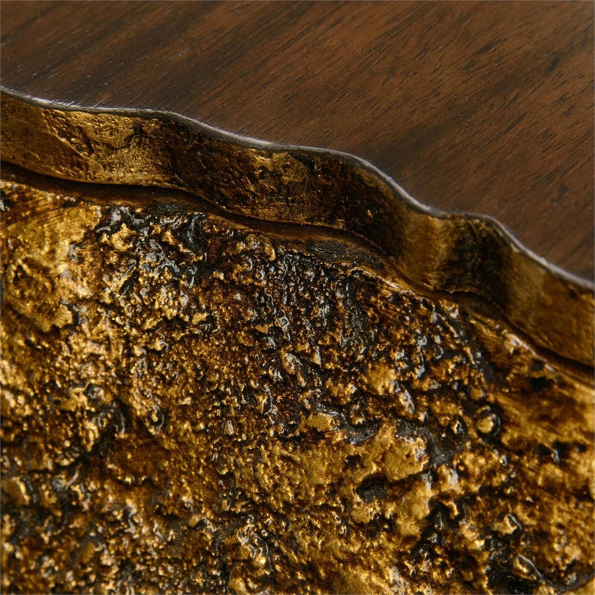 Modern Rustic Glass-Top Split Credenza