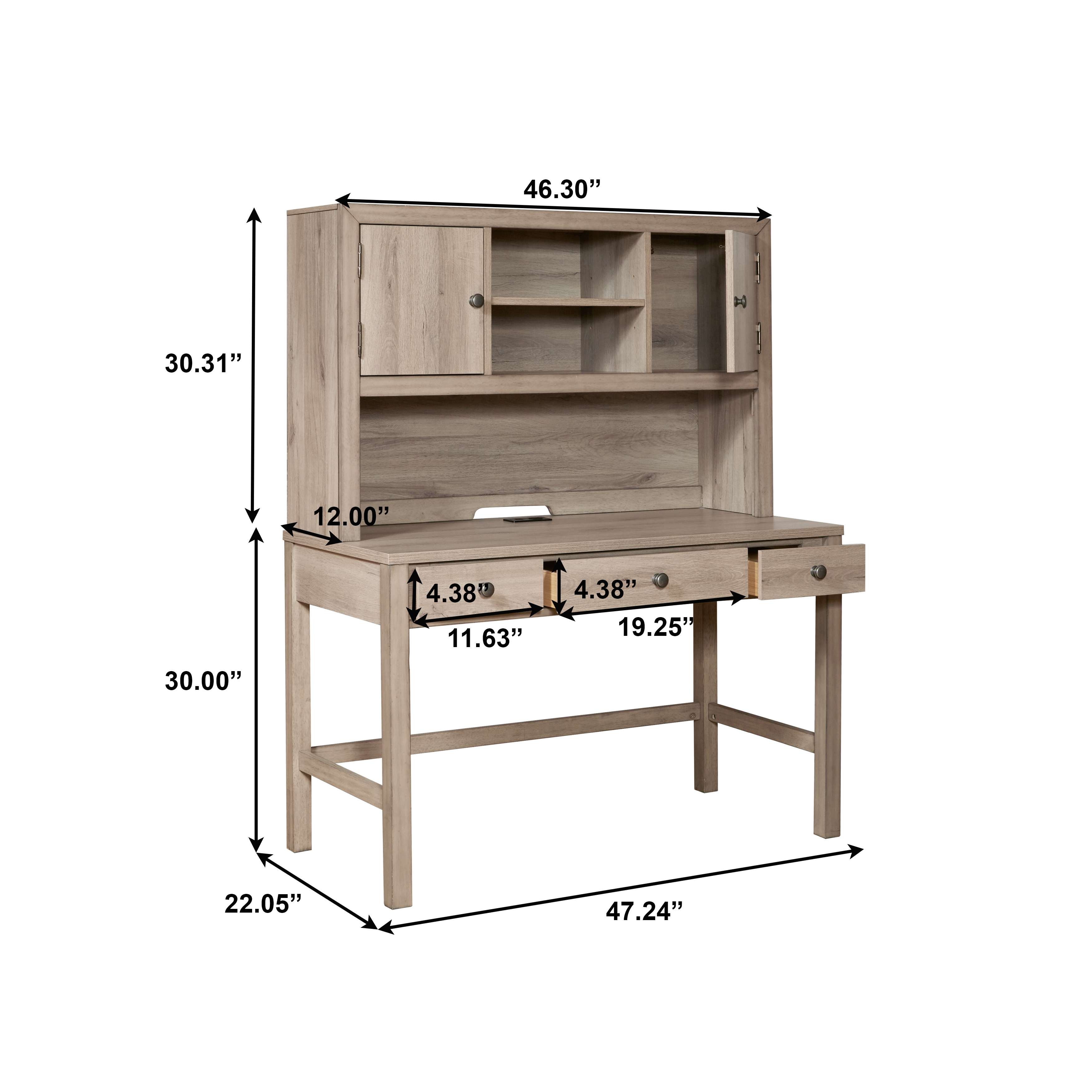 Samuel Lawrence River Creek 3-Drawer Desk