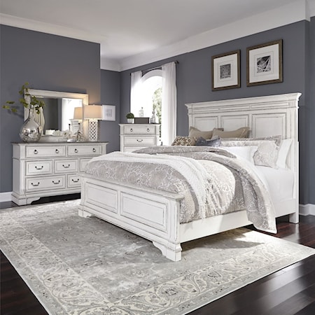 4-Piece Traditional King Panel Bedroom Set